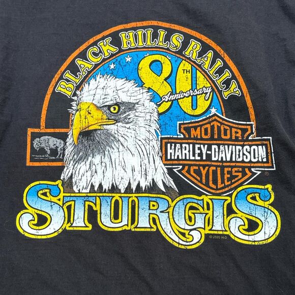 Harley Davidson Black Hills Sturgis 80th biker t-shirt graphic tee - Picture 2 of 5